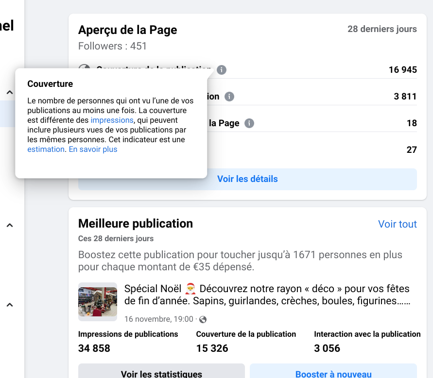 Statistique Facebook