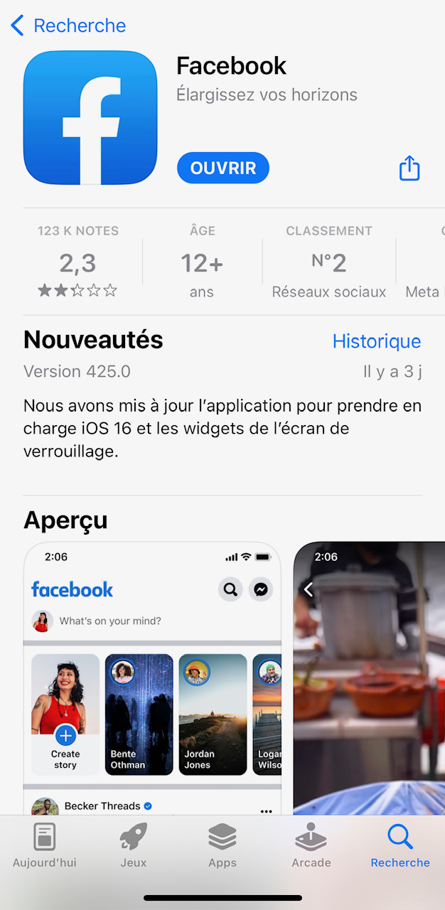 Facebook Méta Business Suite application